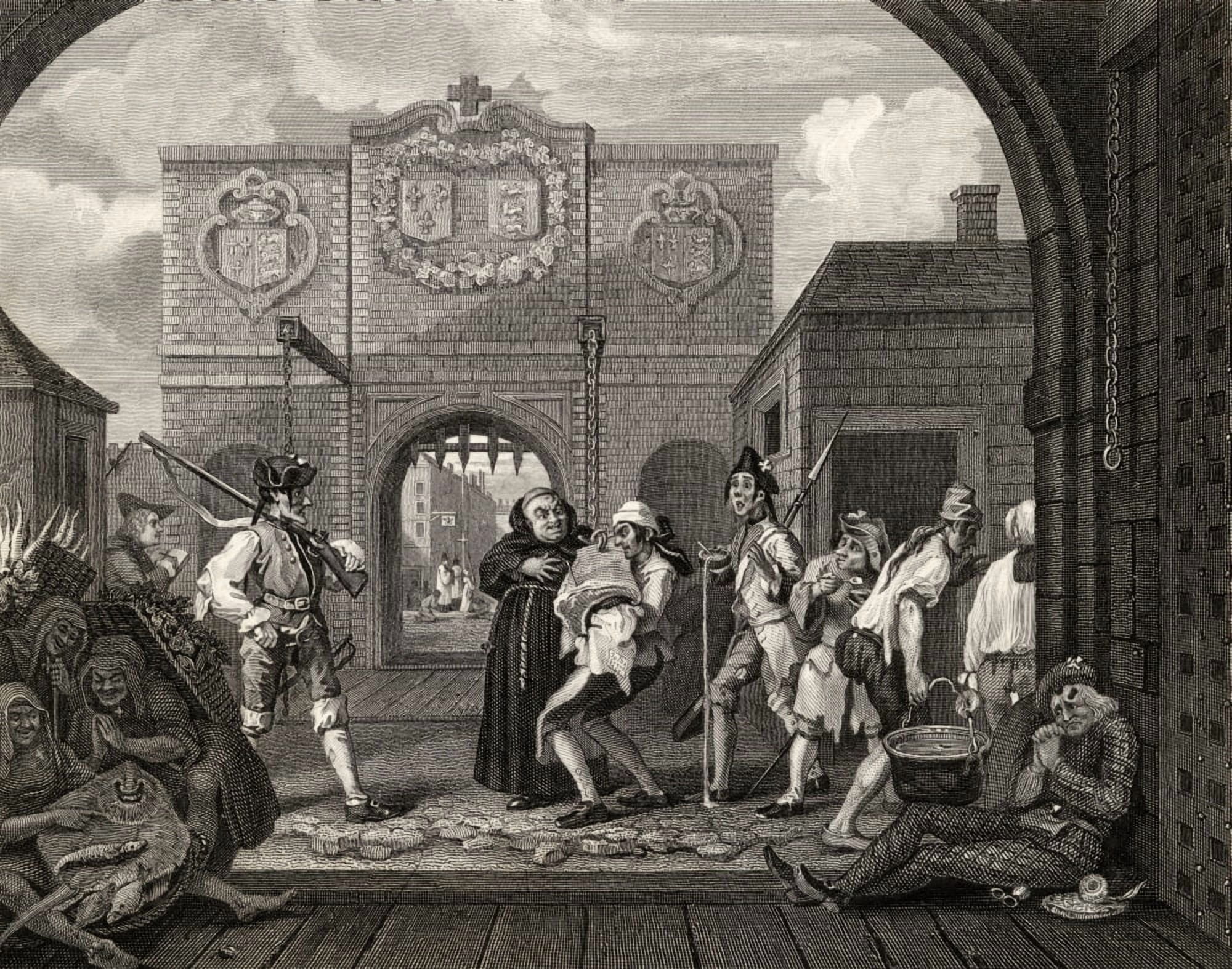 Gate Of Calais O The Roast Beef Of Old Engalnd From The Original Picture By Hogarth From The Works Of Hogarth Published London 1833 Canvas Art - Ken Welsh Design Pics (16 x 13)