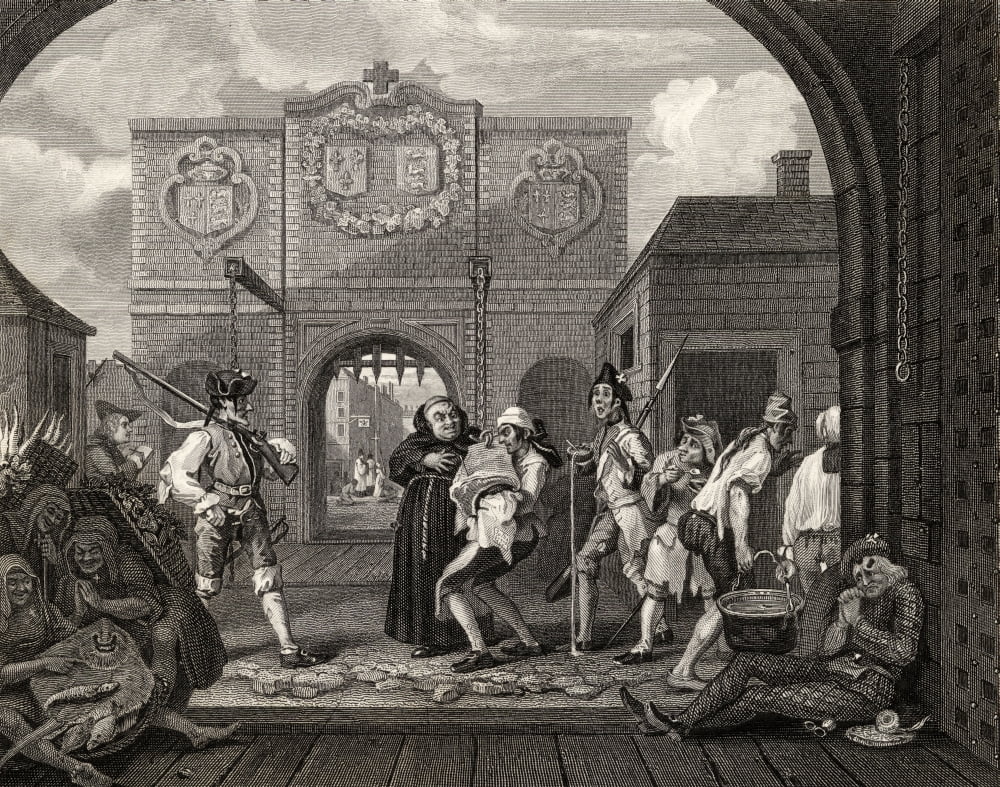 Gate Of Calais O The Roast Beef Of Old Engalnd From The Original Picture By Hogarth From The Works Of Hogarth Published London 1833 Canvas Art - Ken Welsh Design Pics (32 x 26)