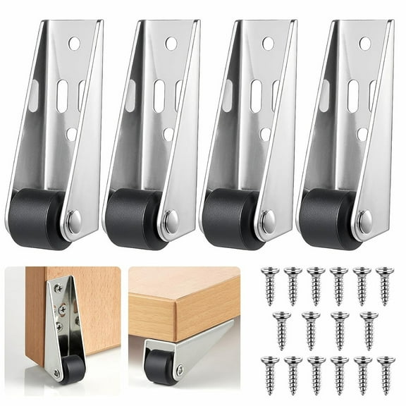 Gate Caster Wheels Replacement,Tutuviw 4Pcs Multifunctional Iow Profile Casters,Small Caster and Roller Swivel Non-Slip Pulley,Directional Wheel with Screw for Furniture/Fences/Yards/Tables/Sofa