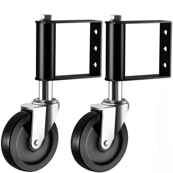Gate Caster Wheels Spring Loaded for Wooden Metal Tube Swing Fence Gates Heavy Duty Outdoor Farm Vinyl Rollers, 220 Lbs, 4 Inches, 2 Pack