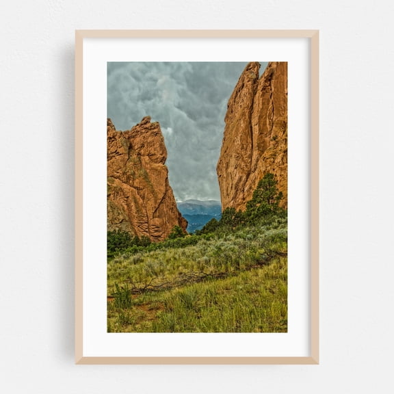 The Gate - Colorado Springs Colorado Photography Landscape Nature Mountain Desert Scenic Wilderness Travel Poster Oak Framed Wall Art Print 24 x 36 inches