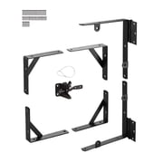 Gate Corner Brace Bracket Kit - Anti Sag Gate Hardware, Shed Door & Corral Gate Support, Black Metal, Latch Lock Included - Wood & Iron Frames