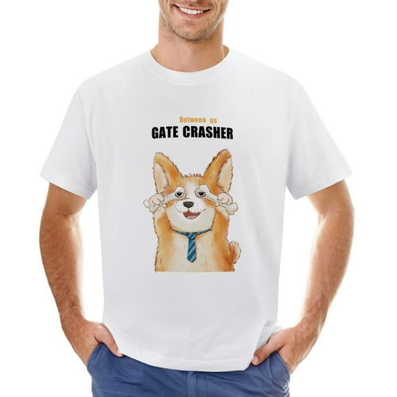 Gate Crasher Vintage T-shirt Mens Cotton Classic Crewneck Short Sleeve Tees Unisex White 3XL