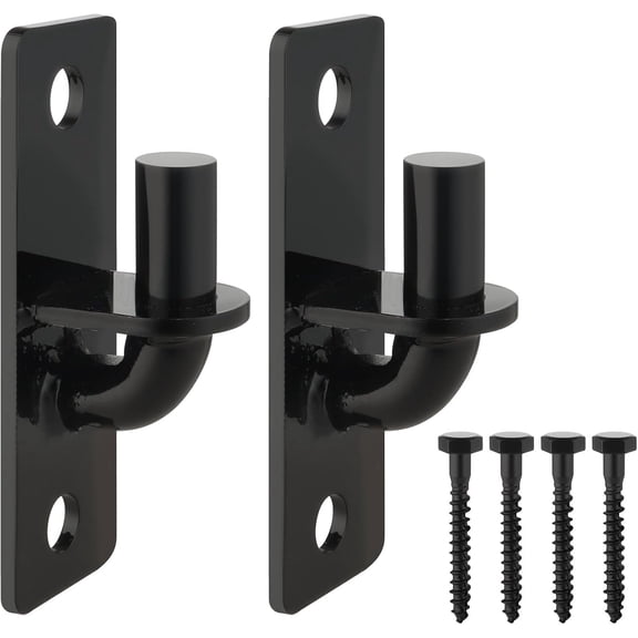 Gate Hinges Wall Mount 2 Pack Farm & Chain Link Gate Hinges with 5/8'' Pin, Heavy Duty Outdoor Metal Gate Hardware for Fence Posts (2 Pack, Black)
