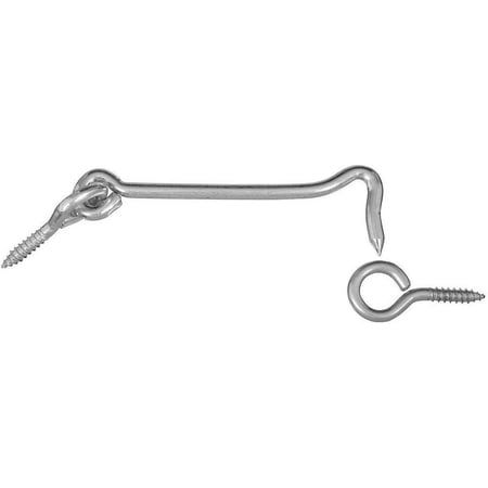 National Hardware Gate Hook and Eye Screw-In Zinc-Plated - 6 In, Silver