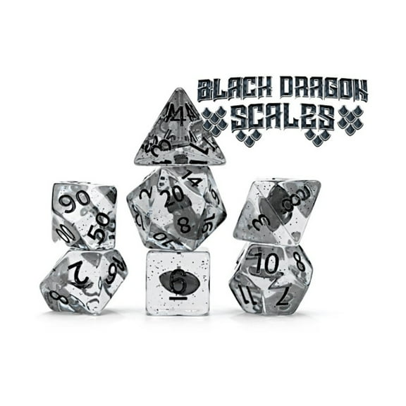 Gate Keeper Games Poly Set - Black Dragon Scales (7) New