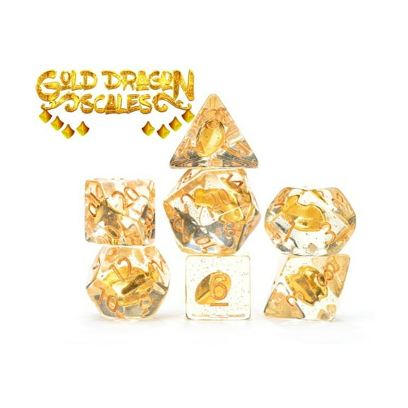 Gate Keeper Games Poly Set - Gold Dragon Scales (7) New