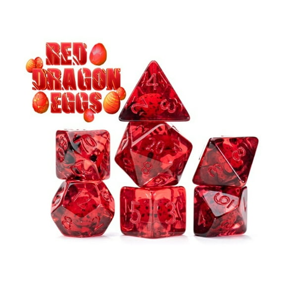 Gate Keeper Games Poly Set - Red Dragon Eggs (7) New