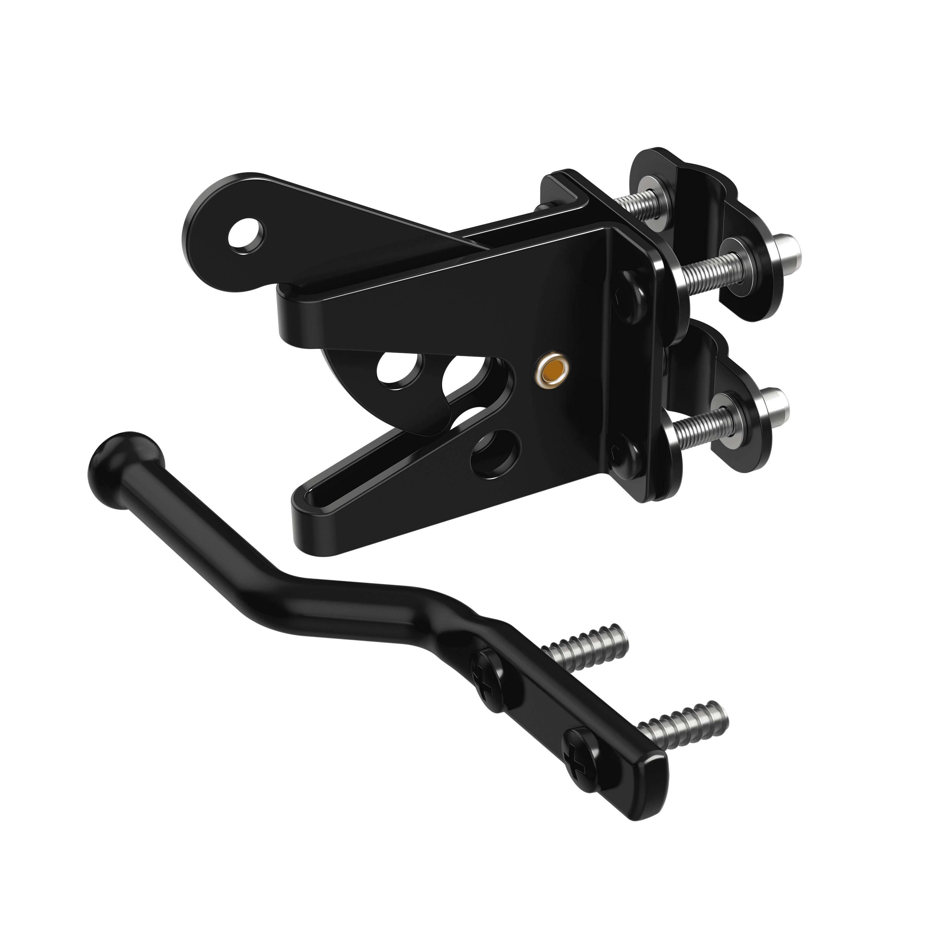 Gate Latch Hardware for the Newberry Wood Fence by Zippity Outdoor Products. The Newberry Fence is Designed So That Any Panel Can Be Converted to a Gate Using The Locking Latch Hardware Kit, ZPI19082