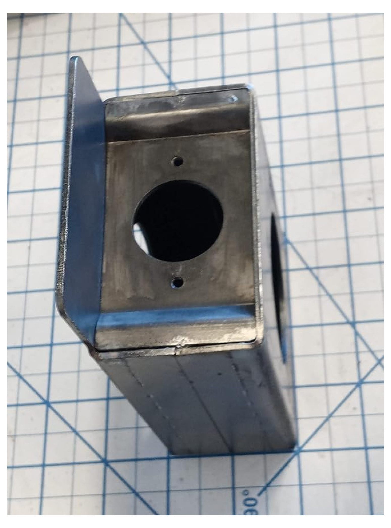 Gate Lock Box Weldable Steel - Single Hole 3.5