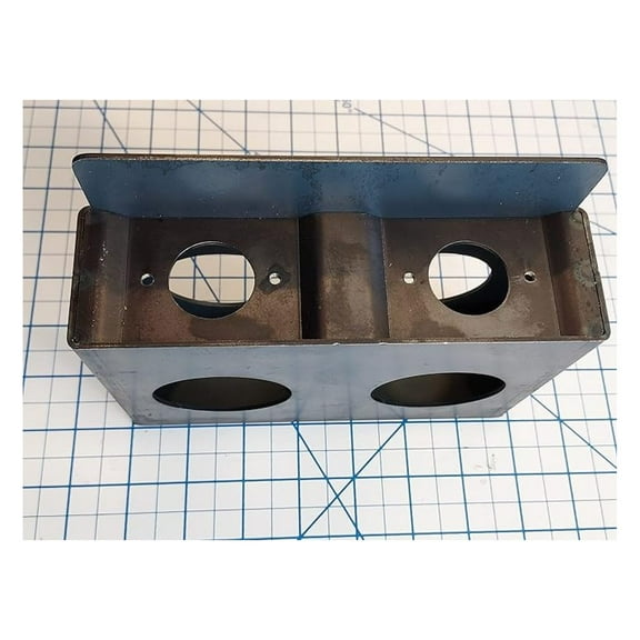 Gate Lockbox Double Hole - 2 Inch Weldable Steel Lock Box Unpainted - Security Gate Hardware for Knobsets & Deadbolts - Durable Metal Lock Box