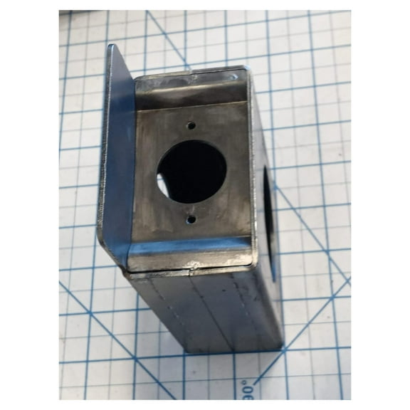 Gate Lockbox Single Hole Weldable Steel 3 1/2" x 4 1/2" x 2" Unpainted Lock Box 2 inch