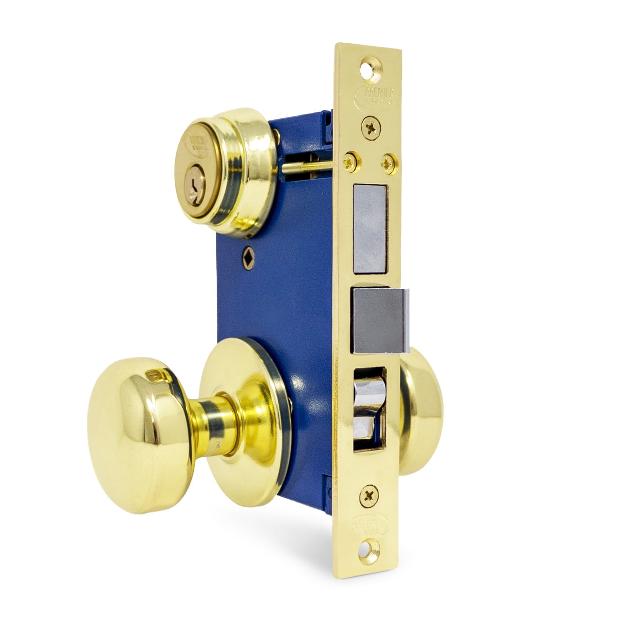 Gate Mortise Keyed Lockset - Left Hand - Polished Brass US3 Finish - 2 ...