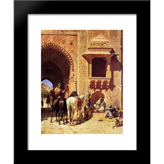 Gate Of The Fortress At Agra, India 20x24 Framed Art Print by Edwin Lord Weeks