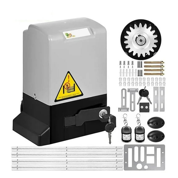 Gate Opener 1300LBS Electric Garage Door Opener Automatic Sliding 2 Keys With 4m Racks Operator For Hotel Factory School