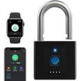 thumbnail image 1 of Gate Padlock Combination Padlock: Fingerprint Phone App Locker Lock - Keyless Padlock Outdoor Waterproof Heavy Duty 1CM Shackle Support iOS Watch, 1 of 8