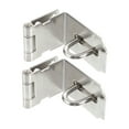 thumbnail image 1 of Gate Safety Door Lock Hasp Lock Buckle Heavy Duty Staples Thicken Stainless Steel Silver 6.8X6.2CM 2 Pcs, 1 of 6