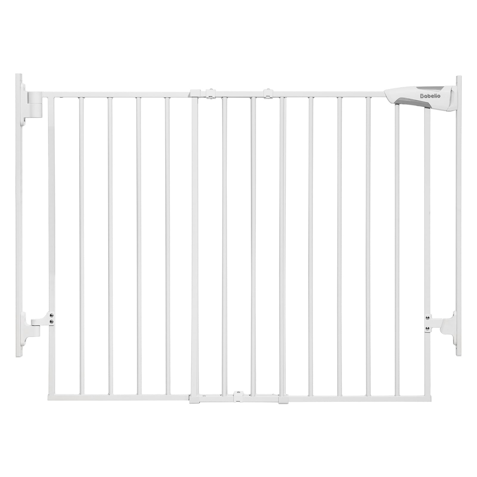 Gate for Stairs & Doorways, 26-43" W 34" H Extra Tall| No Bottom Bar| Easy Installation| One-handed Operation| Auto-close| Hardware Mount (Drill Needed) Safety Dog/Pet Gate Indoor (White)