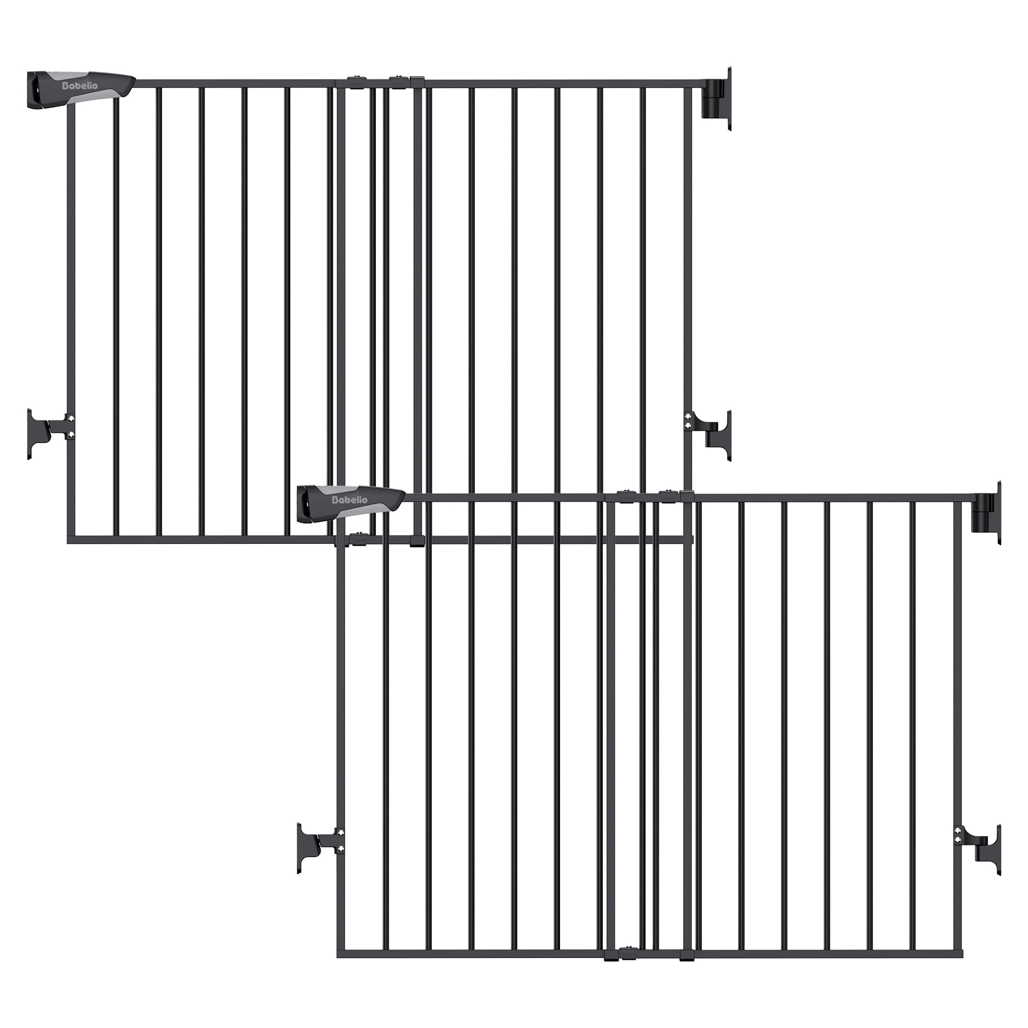 Gate for Stairs & Doorways, 26-43" W 34" H Extra Tall| No Bottom Bar| Easy Installation| One-handed Operation| Auto-close| Hardware Mount (Drill Needed) Safety Dog/Pet Gate Indoor (White)