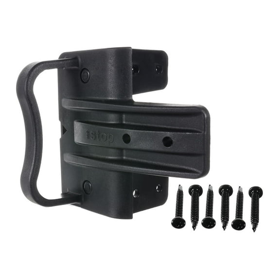 Advantage Industries Nylon Gate Stopper w/Best Grip Handle | for Vinyl/PVC Fences | Rubber Padding | Made of Strong Polymer | Left & Right Reversible | Black