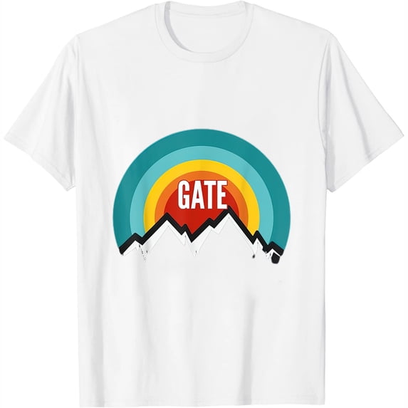 Gate, Vintage Retro Sunset Design Womens T-Shirt White Small