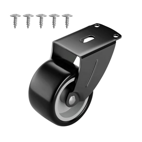 Gate Wheels, Anti-Sag Door Bottom Support Wheels, Heavy Duty Anti-Friction Casters Repair Dropping Wooden Doors, Vertical Mount & Furniture fix Rollers (Black/1 Set) 2.56Inches