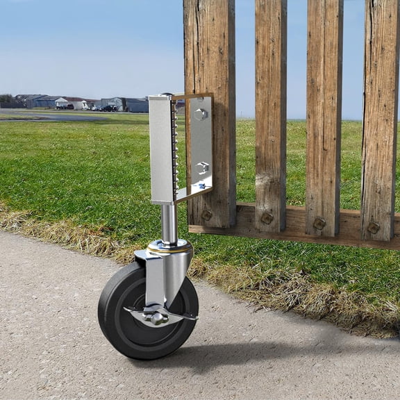 Gate Wheels with Side Brake, Spring Loaded Casters for Farm Yard and More Max Load Capacity 220lbs
