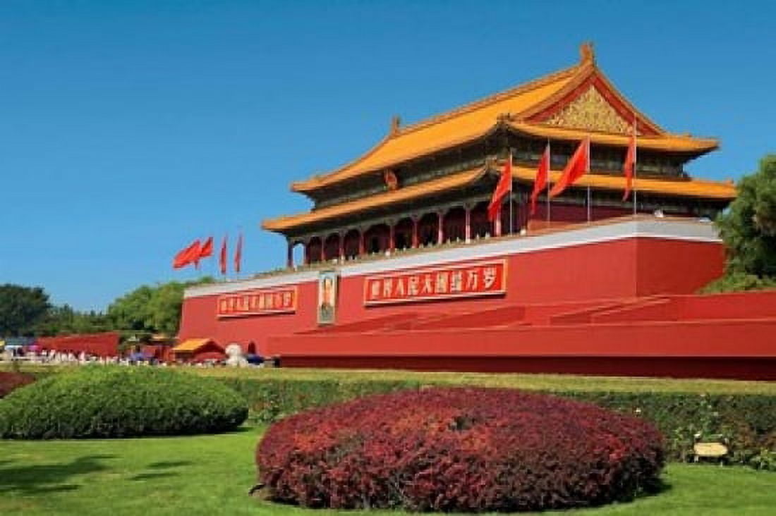 Gate of Heavenly Peace Gardens The Forbidden City Beijing China Canvas Art - Miva Stock DanitaDelimont (24 x 15)