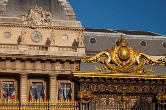 Gate to Palais de Justice Paris France Canvas Art - Brian Jannsen DanitaDelimont (28 x 19)
