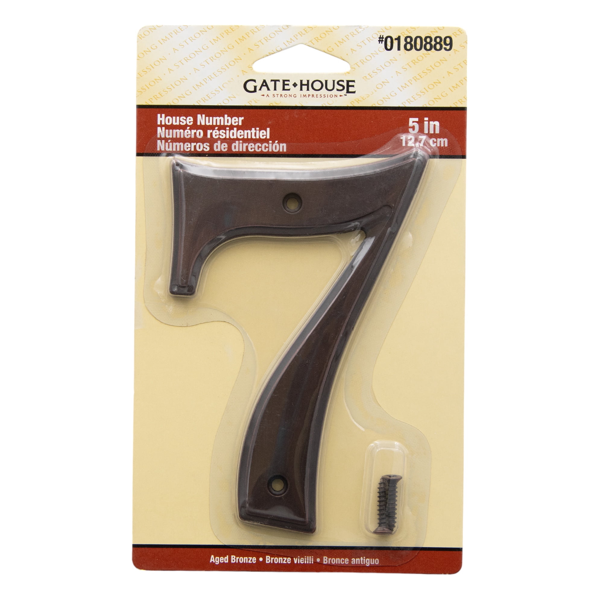 Gatehouse Number 7 Aged Bronze 5-inch House Number Plaque, 0180899 ...