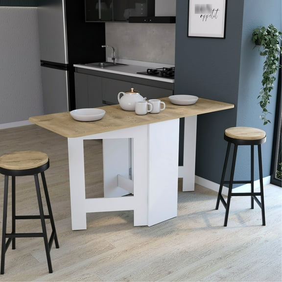 Gateleg Folding Table, White/ - 30.9"h, 23.6"d, Ready For Assembly 51.52 Lb Capacity, 30.9"h Height