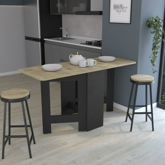 Gateleg Folding Work Desk, Space-saving, Rectangular, Multicolor, Engineered Wood Construction Compact & , For And Dining