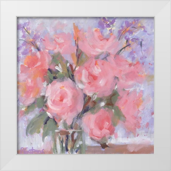 Gatens, Pamela 15x15 White Modern Wood Framed Museum Art Print Titled - Champagne Pinks