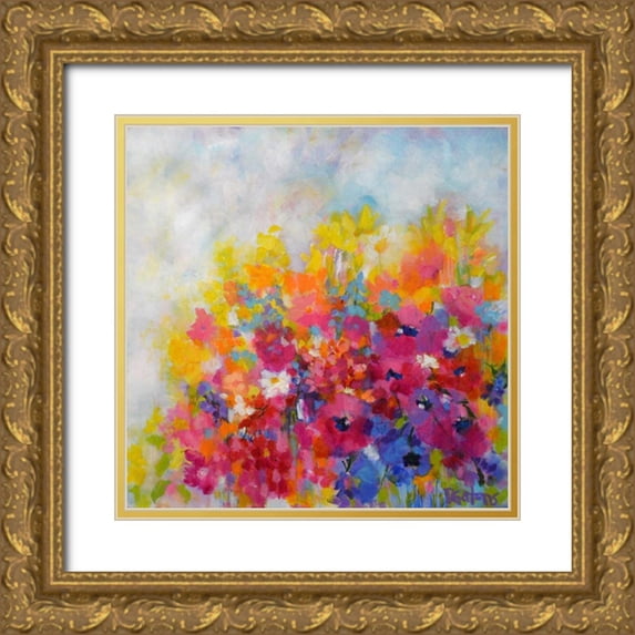 Gatens, Pamela 26x26 Gold Ornate Wood Framed with Double Matting Museum Art Print Titled - Garden at Millefiori
