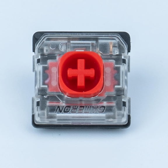 Gateron KS-33 Low Profile Red Silent 2.0 Switches, Linear 45gf 3-Pin SMD LED Pre-Lubed for MX Mechanical Keyboards (110 Pieces)