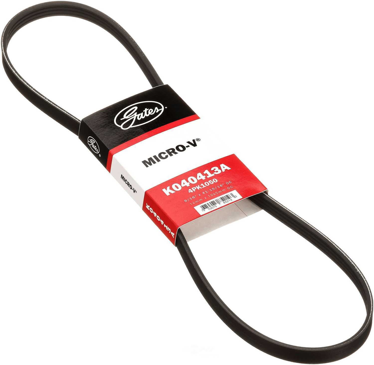 Gates K040413A Micro-V Aramid Cord Serpentine Drive Belt