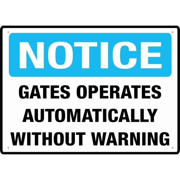 Gates Operates Automatically Without Warning Outdoor, Uv Printed Rust Free Aluminum 12 X 8 In,Yard Sign For Home, Business, Driveway Alert