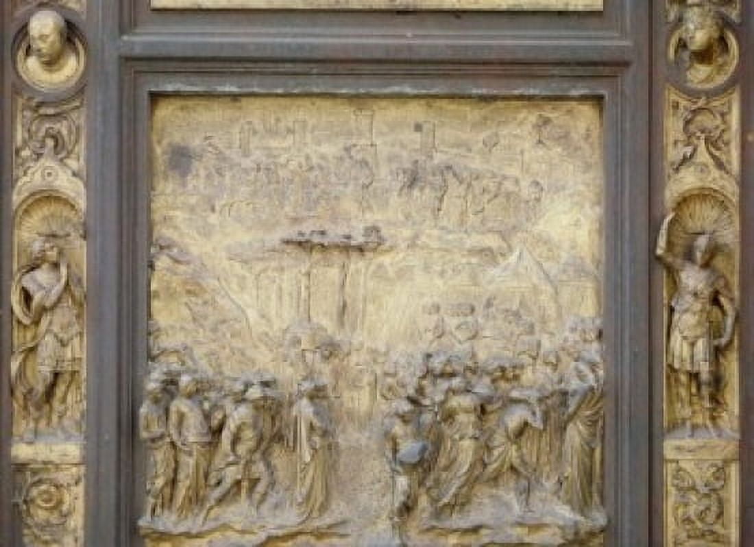 Gates of Paradise - Eastern Doors by Lorenzo Ghiberti bronze baptistery detail 1425-1452 Circa 1381-1455 Italy Florence Canvas Art - Lorenzo Ghiberti (18 x 24)