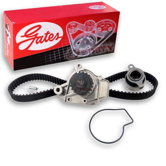 Gates PowerGrip Timing Belt Kit w Water Pump compatible with Honda CRX 1.5L L4 1988-1991