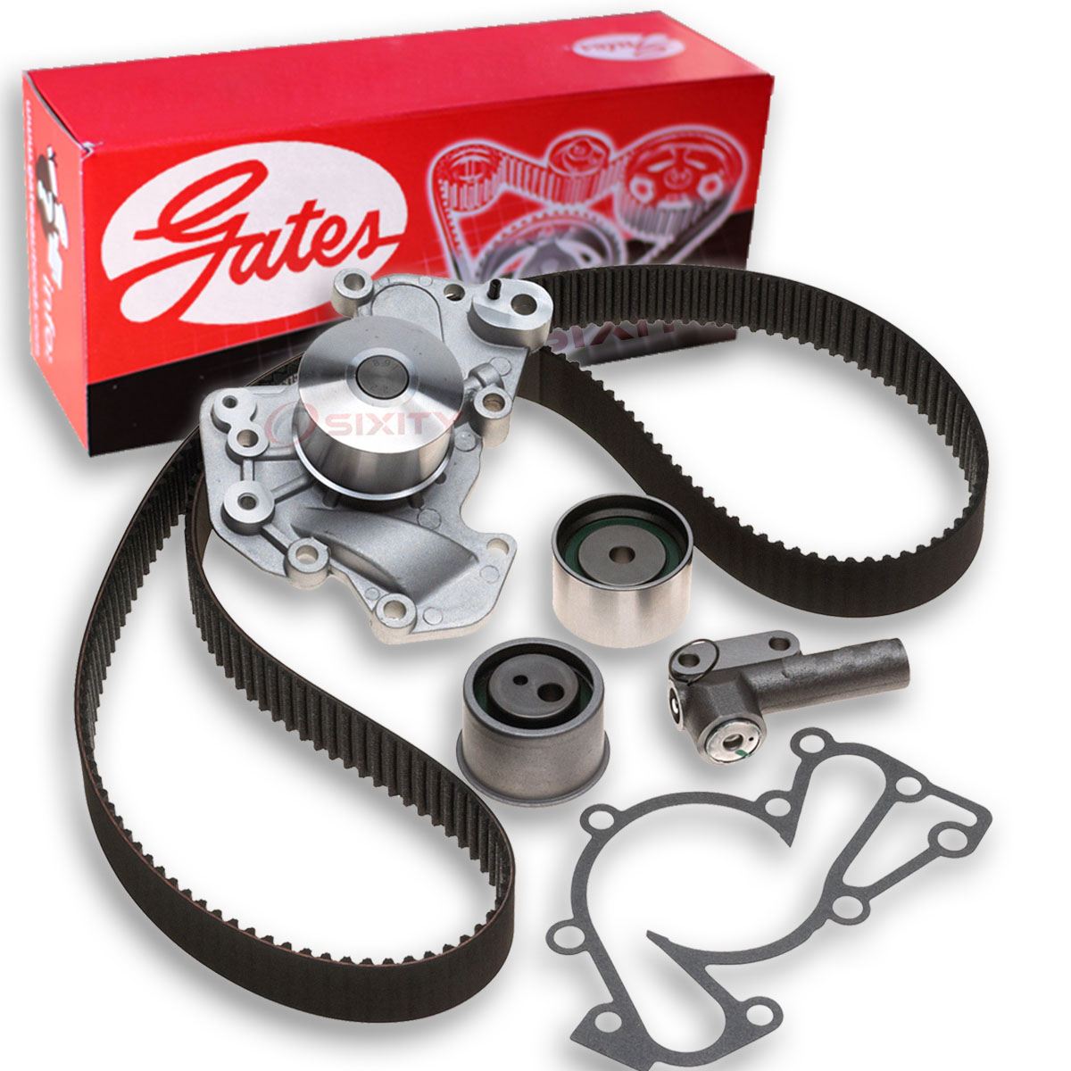 Gates PowerGrip Timing Belt Kit w Water Pump compatible with Hyundai