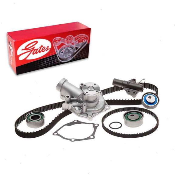 Gates PowerGrip Timing Belt Kit w Water Pump compatible with Mitsubishi Lancer 2.4L L4 2004-2006
