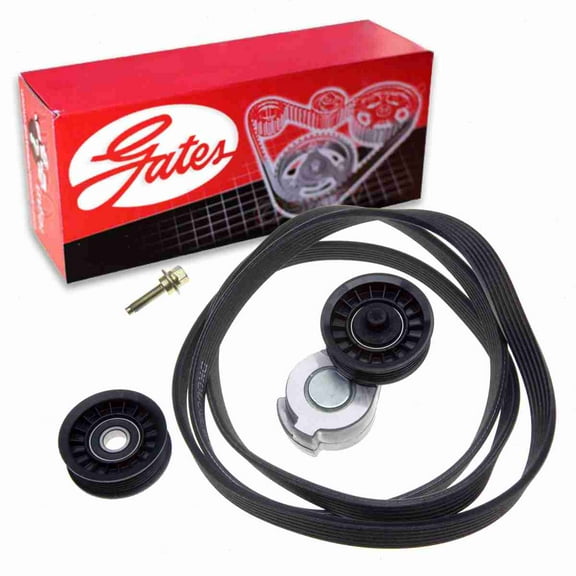 Gates Serpentine Belt Drive Solution Kit compatible with Dodge Caravan 3.3L 3.8L V6 1996-2000