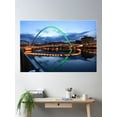 thumbnail image 1 of Gateshead Millennium Bridge, Reflections Poster Wall Art, Modern Wall Decor For Living Room Bedroom, 12x18 UNFRAMED, 1 of 3
