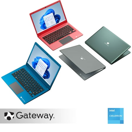 Gateway 11.6" Ultra Slim Notebook, HD, Intel® Celeron®, Dual Core, 64GB Storage, 4GB RAM, Mini HDMI, 1.0MP Webcam, Windows 10 S, Microsoft 365 Personal 1-Year Included, Blue