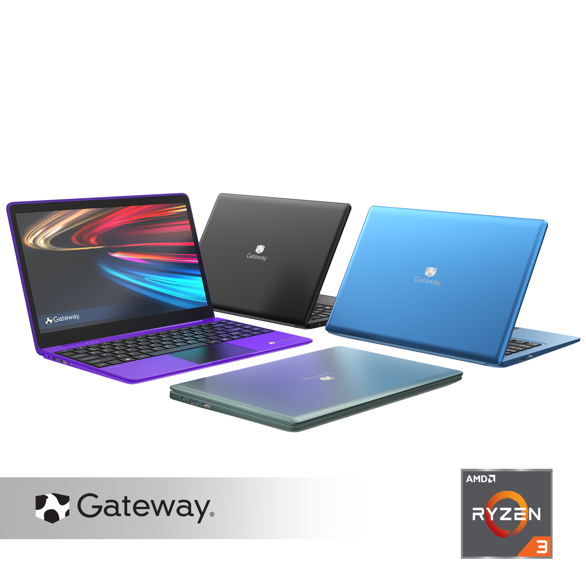 Gateway 14.1" 1080p PC Laptop, AMD Ryzen 3, 4GB RAM, 128GB SSD, Windows 10, Black, GWTN141-2BK - image 1 of 10