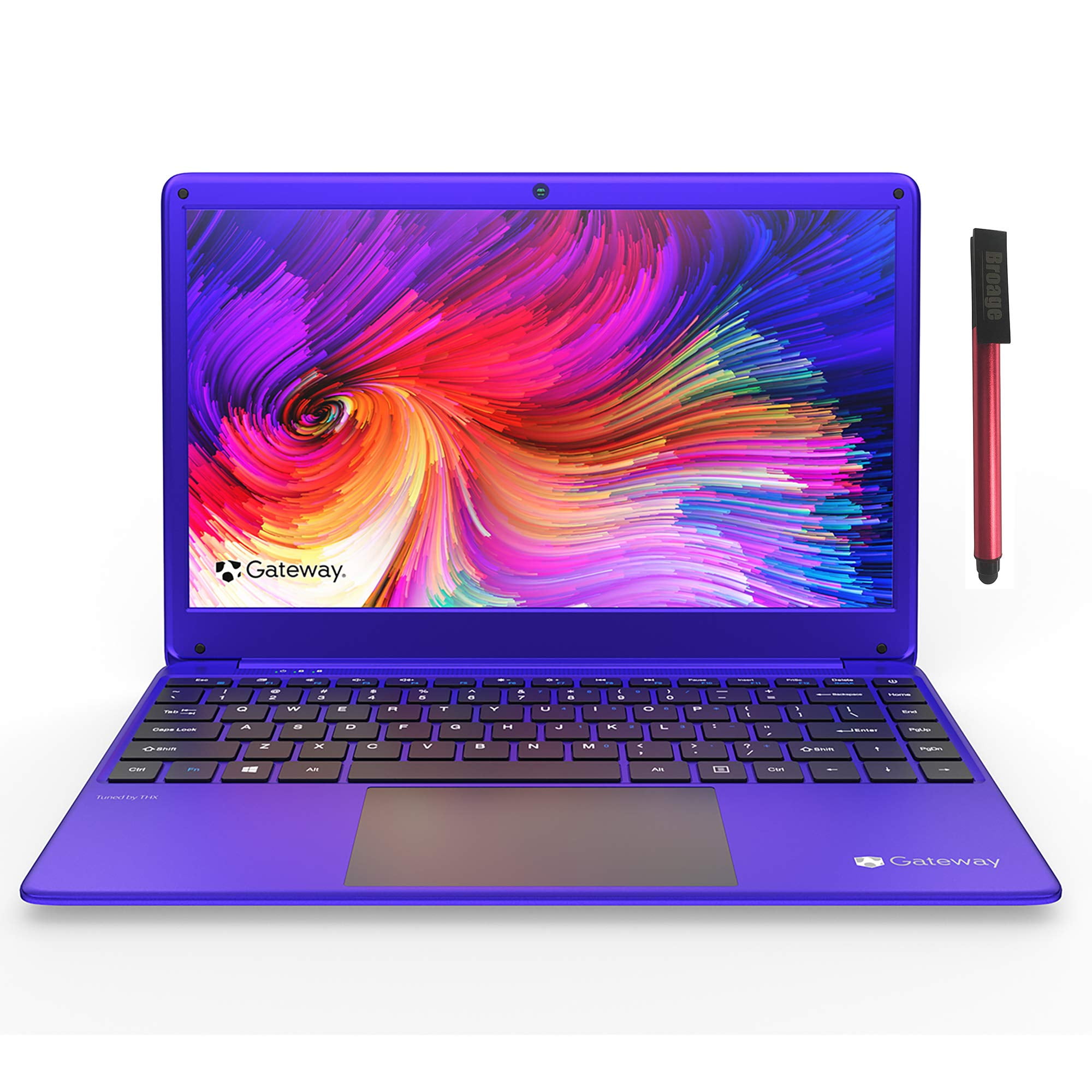 Gateway 14.1" FHD Ultra Slim Laptop Computer, Intel Celeron N3350 up to 2.4GHz, 4GB DDR4 RAM, 64GB eMMC, Office, Business or Education, HDMI, Webcam, Windows 10 S, BROAGE 64GB Flash Drive, Purple