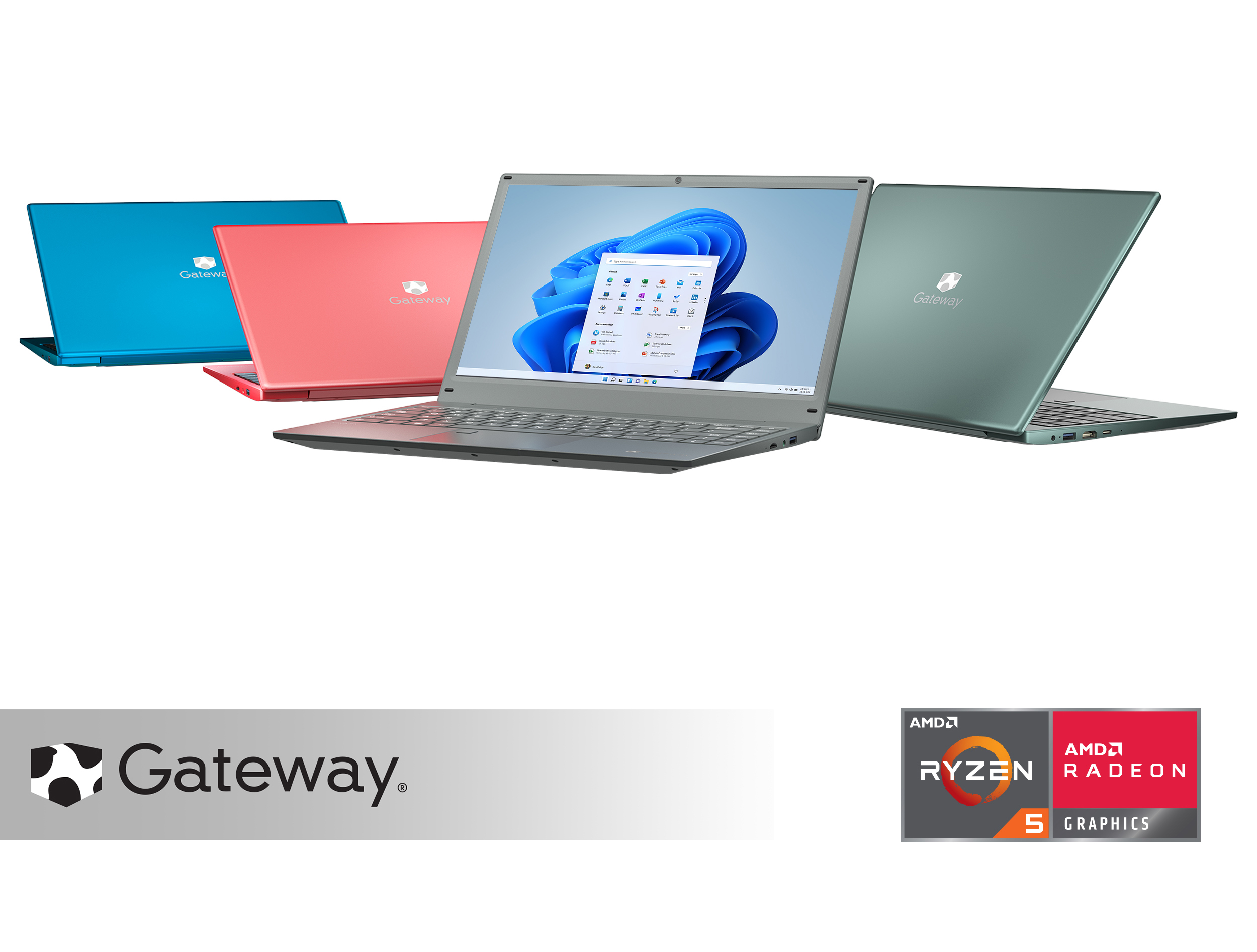 Gateway 14.1" Ultra Slim Notebook, FHD, AMD Ryzen™ 5 3500U with Radeon™ Vega 8 Graphics, 256GB SSD, 8GB Memory, Tuned by THX™ Audio, Fingerprint Scanner, 1MP Camera, HDMI, Windows 11 Home, Red - image 1 of 13