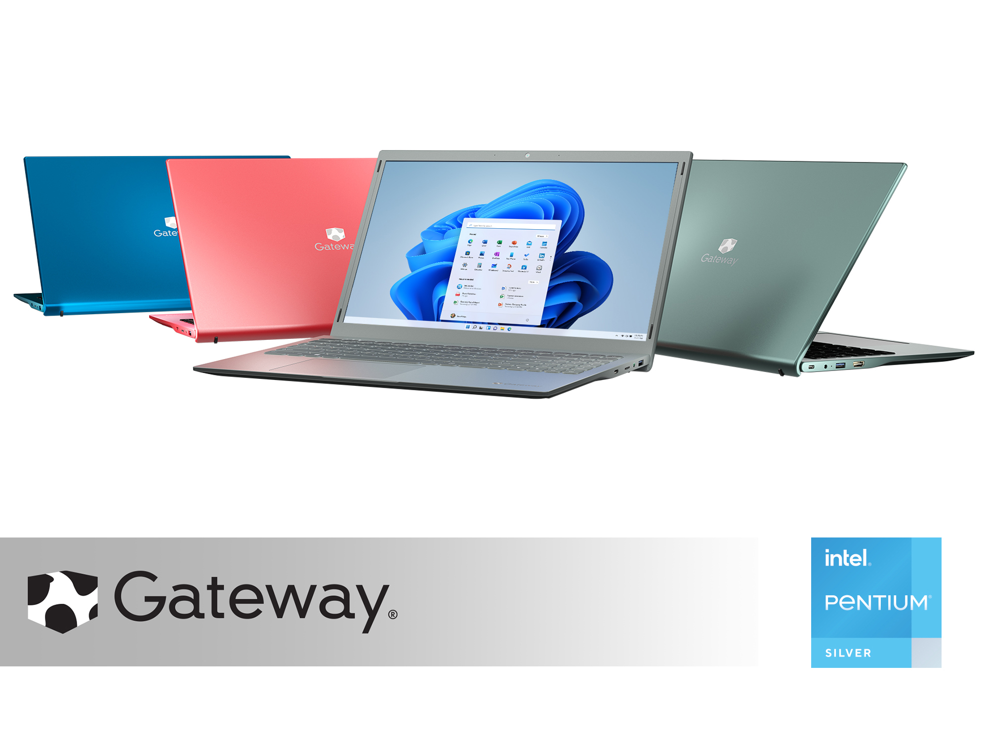 Gateway 15.6" Ultra Slim Notebook, FHD, Intel® Pentium® Silver, Quad Core, 128GB Storage, 4GB Memory, Tuned by THX™ Audio, 1.0MP Webcam, HDMI, Windows 10 S, Microsoft 365 Personal 1-Year Included - image 1 of 10