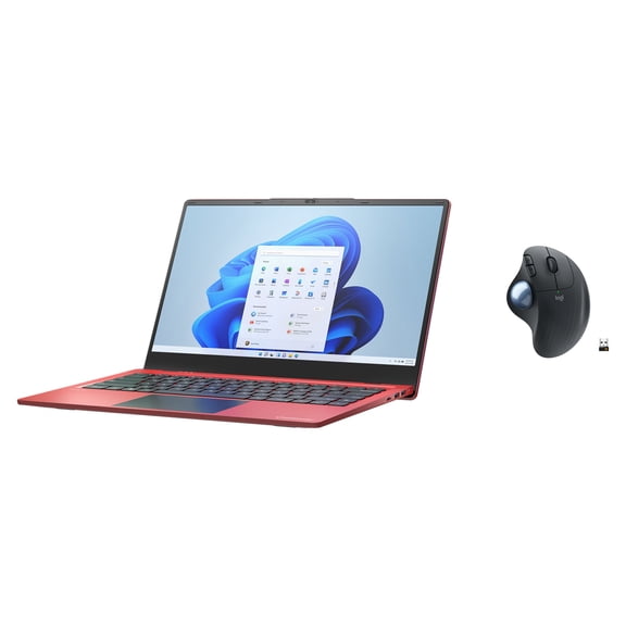 Gateway 15.6" Ultra Slim Notebook, HD, Intel Celeron N4020, Dual Core, 4GB RAM, 128GB Storage, Tuned by THX Audio, 1MP Camera, HDMI, Windows 11, Blue and Logitech Ergonomic Wireless Trackball Mouse