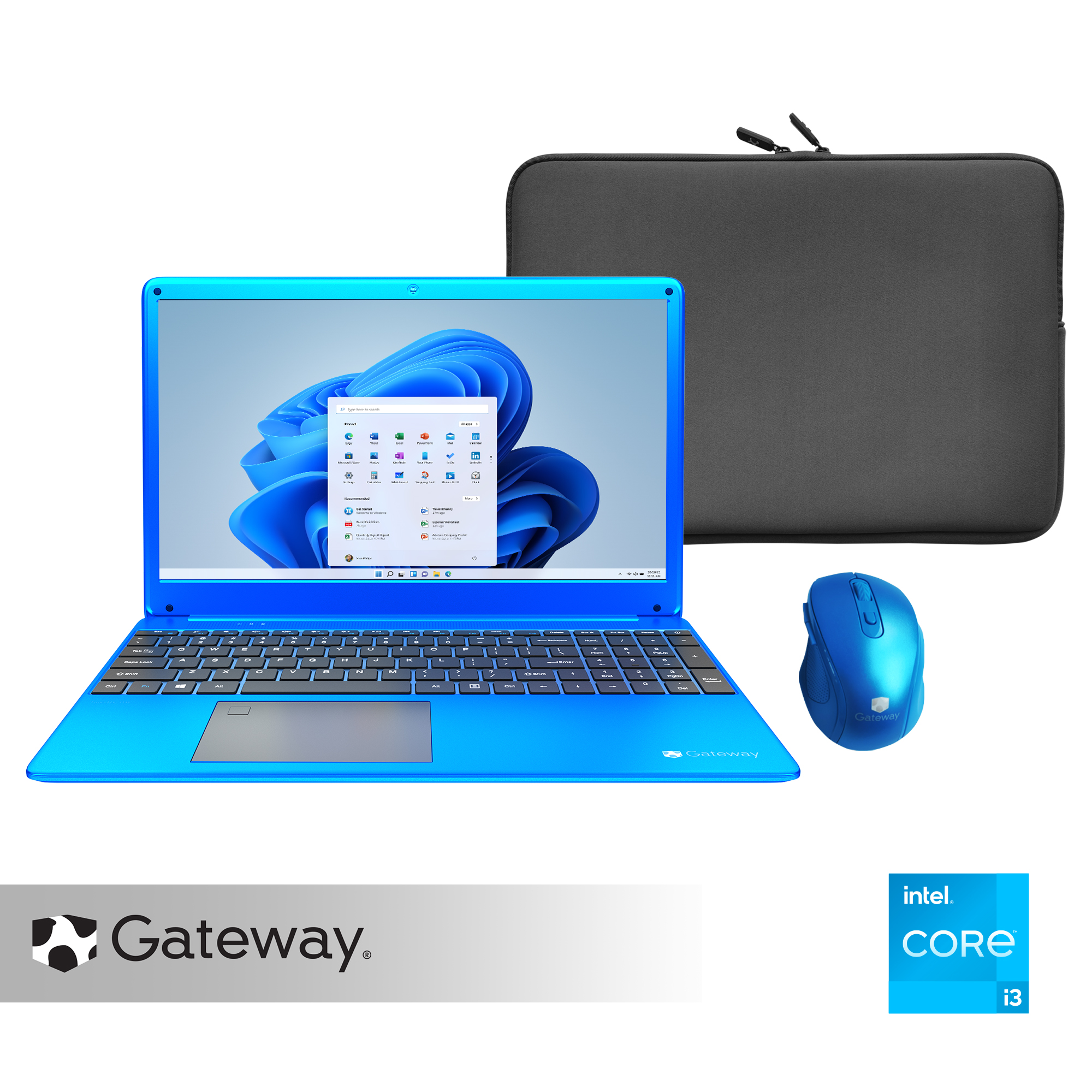 Gateway 15.6" Ultra Slim Notebook with Carrying Case & Wireless Mouse, FHD, Intel® Core™ i3-1115G4, Dual Core, 4GB Memory, 128GB SSD, Windows 11 S - image 1 of 9